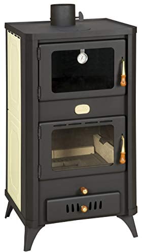 Holzofen mit Backofen für Zentralheizung, 18 + 5 kW Heizleistung.