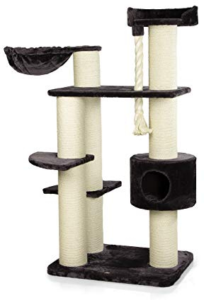 CanadianCat Company | Kratzbaum XXL Brockville für große Katzen | anthrazit | ca. 130 x 88 x 163 cm