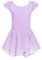 Arshiner Mädchen Glitter Ballettkleid Baumwolle Balletttrikot Kinder Kurzarm Ballettkleidung Ballettanzug Tanzkleid Tanzbody mit Tütü Rock Tütü, Lila, 140