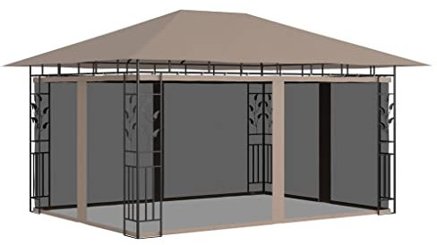 vidaXL Gazebo con Zanzariera 4x3x2,73 m Talpa 180 g/m²