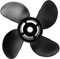 Yctze Außenbordpropeller 10 3/8x13 Hochschub 4-Blatt Aluminiumlegierung für Außenbordmotoren 35-60PS, Ersatzpropeller, Außenbordzubehör