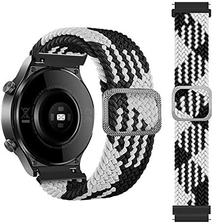 BoLuo 20mm Cinturini per Orologi Huami Amazfit Neo/Polar Ignite/Unite,Cintura Ricambio,Nylon Cinturino Sostitutivo Orologi per Cinturino per Huami Amazfit GTS 2 Mini/Amazfit GTR 42MM (nero bianco)