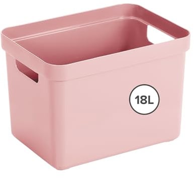 Sunware Sigma Home Boite de Rangement 18L - 35x24,6x24,3cm - Plastique - Panier rangement rose