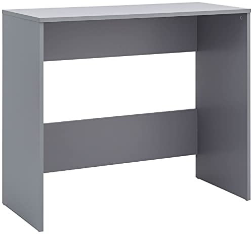 GFW Piro Desk Computer Table Desks For Gaming, Work, Writing & Console. Wooden Office Desk For Home & Office. Small Compact Free Standing Desk Workstation. Modern Simple Design Workspace (Grey)
