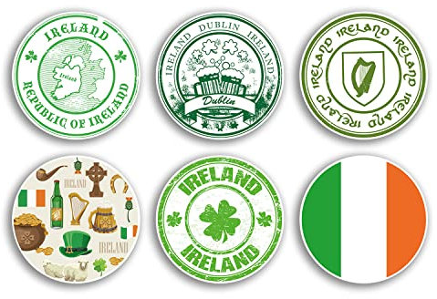 Irland Vinyl-Aufkleber, 10 cm, 6 Stück