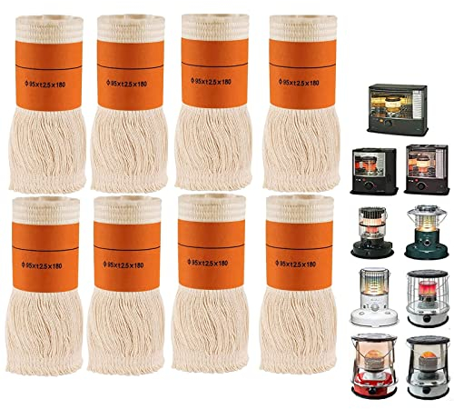 ZYLEDW Docht für Petroleumofen Innenräume, Ersatzdocht Petroleum Heizung, Baumwollkern Ersatzdocht für Petroleum Heizung (Color : 8pcs)