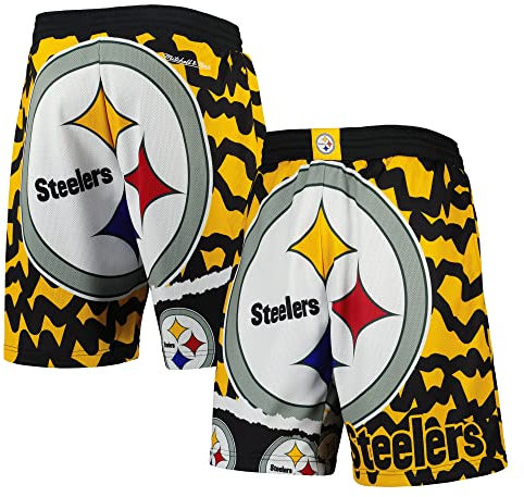 Mitchell & Ness M&N Pittsburgh Steelers JUMBOTRON Basketball Shorts - XL