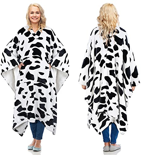 Catalonia Classy Tragbare Poncho Decke KuschelDecke Zum Anziehen Flauschig Warmer Tragbare Sherpa decke mit Fronttasche Winter Geschenke für Erwachsene Frauen Männer Kinder