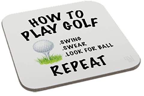 Perfect Mugs How to Play Golf Swing Swear Look for Ball Repeat Coaster Humour Novelty Funny Birthday Gift Office Men Women Tea Coffee
