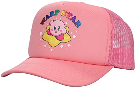 Kirby Warp Star Trucker-Mütze für Herren, Schaumstoff, Pink, Pink, Einheitsgröße