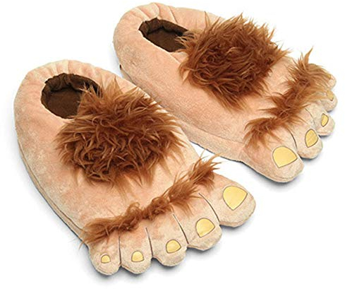 BEAUTYBIGBANG Hobbit Füße Hausschuhe Kreative Baumwolle Startseite Plüsch Warme Lustige Indoor Unisex Hausschuhe 1 Paar Plüsch Pantoffeln für Damen Herren Zuhause Tragen