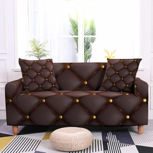 ESCATIC Morden Geometric Sofa Cover Crystal Beads Printed Sofa Husse for Living Room Removable and Washable Home Decor-5,3-Seater 190-230cm