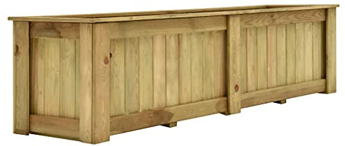 FIRBNUS 196 x 50 x 50 cm Gartenpflanzgefäß Balkonkasten Hochbett für den Garten integriertes Rankgitter Pflanzbett Blumentopf für Terrasse imprägniertes Kiefernholz