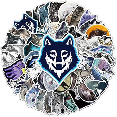 Wolf-Aufkleber für Laptop (50 Stück), Geschenk für Kinder, Teenager, Erwachsene, Mädchen, Jungen, wasserdichte Aufkleber für Wasserflasche, Wolf-Vinyl-Aufkleber für Scrapbook, Telefon, Milch