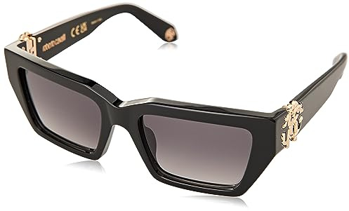 Roberto Cavalli SRC016M 0700 Nero Lucido Sunglasses Unisex Acetate, Geometric, 55