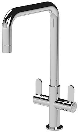 nuie KSI305DL Kosi Mono Mixer Kitchen Tap with Dual Lever Handles, 361mm, Chrome