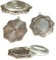 Perlin 8 Teile Charm Leere Lünette Tablett Medaillons Metall Anhänger Fassungen Schmuck Runde 30mm Klar Glas Cabochon Fassung Rahmen (Silber Modell-14)