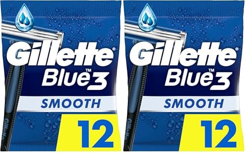 Gillette Blue 3 Smooth Einwegrasierer, 12 Stück (Packung mit 2)