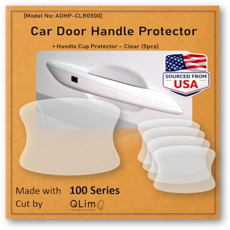 [3M]-5pcs Customized Car Door Handle Cup Protector Made with 3M PPF | Made with 3M Paint Protection Film, Sticker/Guard, Clear(Transparent), Anti Scratch, Universal Fit for Most Cars