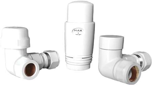 AQUA HEATING Thermostat-Heizkörperventil Thermostatventil in Axialform Heizkörperthermostat Heizkörperregler & Temperaturregler Heizung Zubehör H2019WH Weiß