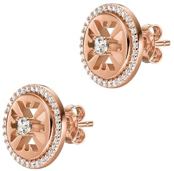 Emporio Armani Women's Rose Gold-Tone Sterling Silver Stud Earrings, EG3594221