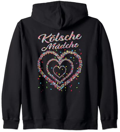 Kölsche Mädche Fasching Karneval Konfetti Herz Kostüm Köln Kapuzenjacke