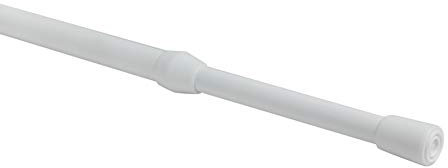 Generic Extra Long Spring Loaded Tension Rod - 154-275cm - White - Metal - 13mm Diameter - For Voiles & Net Curtains, 154/275