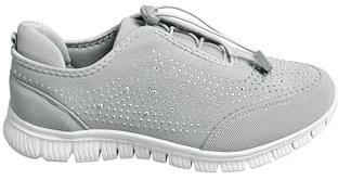Yours - Grey Embellished Trainers in Wide E Fit & Extra Wide Eee Fit - Women's