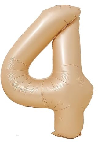 Vthoviwa 40 Zoll/18 Farbens Luftballon Zahlen 4 Karamellfarbe, Luftballon 4. Geburtstag Foil Ballon, 0123456789,10-19,20-25,30,40,50,60,70,80,90, Folienballon 4 Party Dekoration Helium Unterstützen