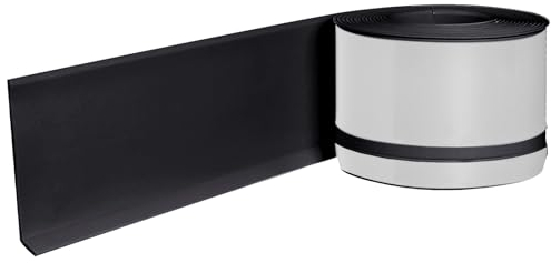 Battiscopa ritagliabile individualmente, retro autoadesivo, battiscopa morbido in PVC, per cucina e bagno, nastro flessibile per fughe pieghevole, 6 metri, striscia flessibile (nero)