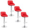 WOLTU Barhocker 4er Set, Barstuhl Tresenhocker Küchenstuhl, Gute gepolstert, Kunstleder, Höhenverstellbar, Drehbar, Rot, BH23rt-4
