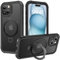 Diaclara Designed for iPhone 15 Case with Stand, Compatible with MagSafe Built-in Touch Sensitive Anti-Scratch Screen Protector, with Camera Lens Protector for iPhone 15 6.1 - Black
