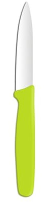 HENDI Cuchillo pelador, hoja puntiaguda, cuchillo mondador, cuchillo de cocina para pelar frutas y verduras, cuchillo puntilla, cuchillo torneador, 192x20x(H)10mm, acero inoxidable, PP, verde