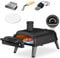 Four à pizza multi-combustibles d'extérieur, 30,5 cm, four à pizza au bois et au propane, machine à pizza rotative portable à granulés pour barbecue avec thermomètre, machine à pizza à double