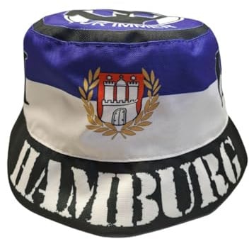 Wallitschek Fischerhut Hamburg - Für Immer (hochwertige Qualität), Fanhut, Sonnenhut, Anglerhut, Mütze, Bucket hat, 1887, Fussball