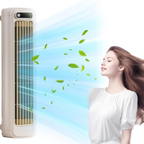Cooling Ace Airconditioner, Portable Stand Alone Air Conditioner Quiet, with 3 Speeds LED Display, Small Ac Units For Bedroom USB charging, 24h Long-Lasting Battery Life -0203,Apricotwhite-25