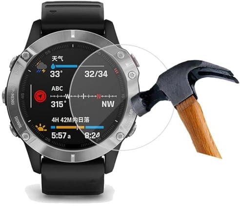 RORFFK 3 Stück für Garmin Fenix ​​6 6s 6x pro 5 5s plus Displayschutzfolie aus gehärtetem Glas, vollständige Bildschirmabdeckung, einfach zu installierendes Zubehör (für Fenix 5)