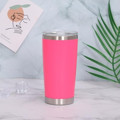 Taza de acero inoxidable de 20 onzas para exteriores, termo de doble capa con tapa, taza simple de gran capacidad para hielo
