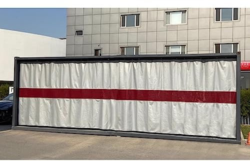 Schweißvorhang mit Silikonbeschichtung, industrielle Trennwand, Matte mit transparentem Fenster, für Maschinenraum und Werkstatt, Grau/Rot, 6 x 3 m