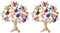 CHROMACRAFT 2 Pièces Broches d'arbre Colorées, Broches De Mode, Broches Élées, Broches pour Femmes, Broches en Zircone Cubique, Décorations De Vêtements