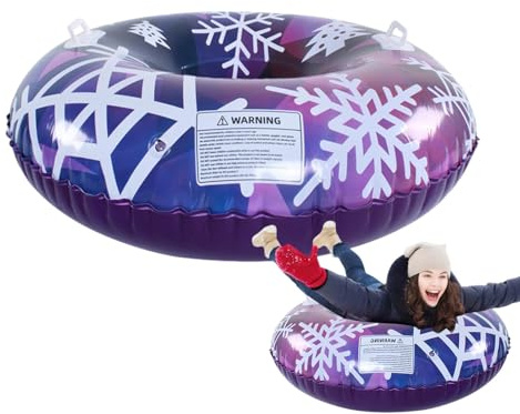 Tubo de Nieve Inflable,Trineos para Nieve - de Nieve al Aire Libre con Trineo Inflable de 2 Asas | Tubo de Trineo para Trineo de Nieve para niños Resistente al desgarro para Jugar al Aire libr