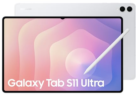 Samsung Galaxy Tab S11 Ultra, AI Tablet, Wi-Fi, Light Design, Multi-Modal AI Tools, DeX Connect, 1TB Storage, 16GB Memory, Long Battery Life, Silver, 3 Year Extended Warranty (UK Version)