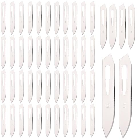 50pcs #60 Stainless Steel Blades Replacement, Blades for Precision Cutting Craft Use & Jungle Adventures Scalpel Rotary Cutter Knife
