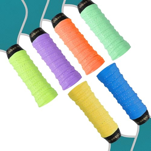 APLZGMG 6 Stück Griffband Tennisschläger, Griffband Anti-Rutsch, Selbstklebend Griffbänder, Overgrip, Grip Tape, Band Griff Für Tennisschläger, Badminton Schläger, Golfstange, Baseball