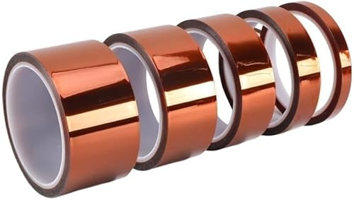GJHGNFRDK Hochbeständiges Polyimid-Klebeband, 10 Stück hitzebeständiges Polyimid-Isolierband, braun, 33 m, verschiedene Größen(200MM)