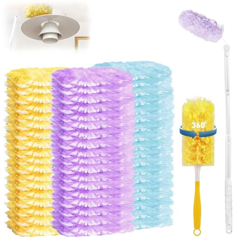 35 Stück Staubmagnet Kompatibel mit Swiffer Staubmagnet Nachfüllpack, 360° für Swiffer Staubwedel Teleskop Starterset, für Staubwischer mit Teleskopstange, zur Reinigen von Tierhaare Staub Schmutz