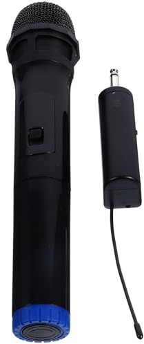 Vaguelly Microfono Wireless Nero Portatile per Cantare con Ricezione a Lunga Distanza, per Feste All'aperto e Uso Domestico, Materiale Plastico Resistente, Set