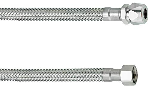 Cornat Flexibler Verbindungsschlauch - 500 mm Länge - 3/8 Zoll IG, Ø 8 mm - Hochwertige Edelstahl-Umflechtung / Anschlussschlauch für Durchlauferhitzer / Flexschlauch / T317337270, Silber