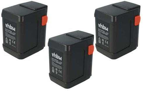 vhbw 3X Akku kompatibel mit Gardena Akku-Heckenschere HighCut 48-Li (8882-20) ersetzt 8835, 8835-20, 8839, 8839-20 - (Li-Ion, 3000mAh, 18V) - Ersatzakku