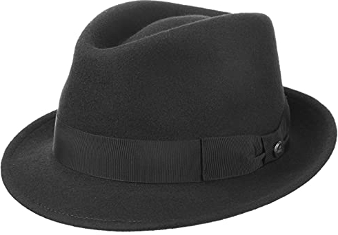 Lierys Classic Wool Trilby Mujer/Hombre - Sombrero de Fieltro de Lana - Fedora Verano/Invierno - Sombrero de Exteriores Impermeable - Sombrero de Lluvia Plegable - Fedora Negro XL (60-61 cm)